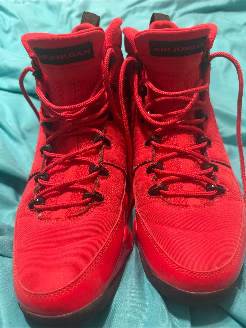 Jordan Red High-Top Sneakers with Black Accents